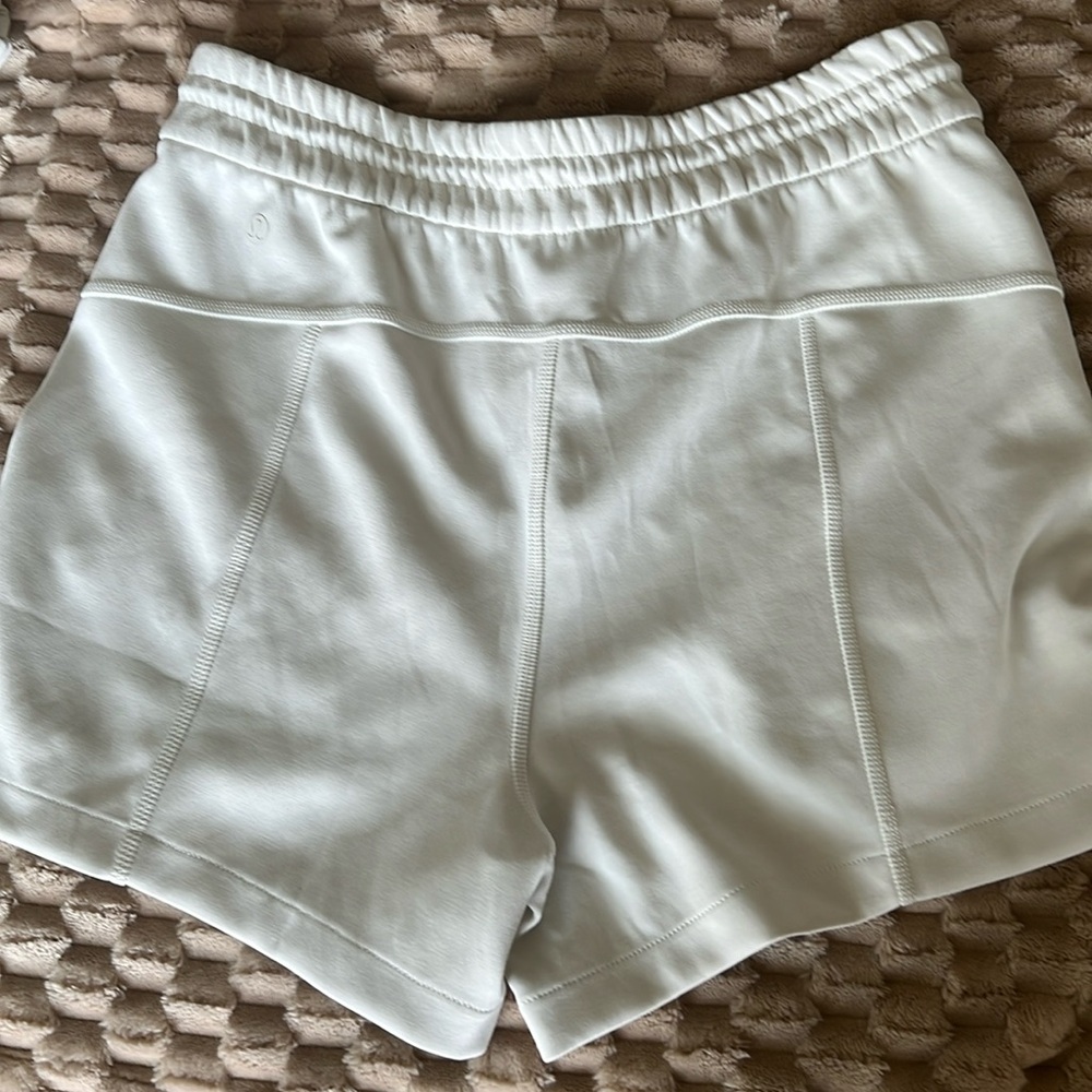 Lululemon Brushed Softstreme Ribbed Half Zip and High Rise Short 4” Bone Set - Picture 16 of 16